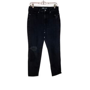 Old navy OG High rise straight black distressed jeans size 6